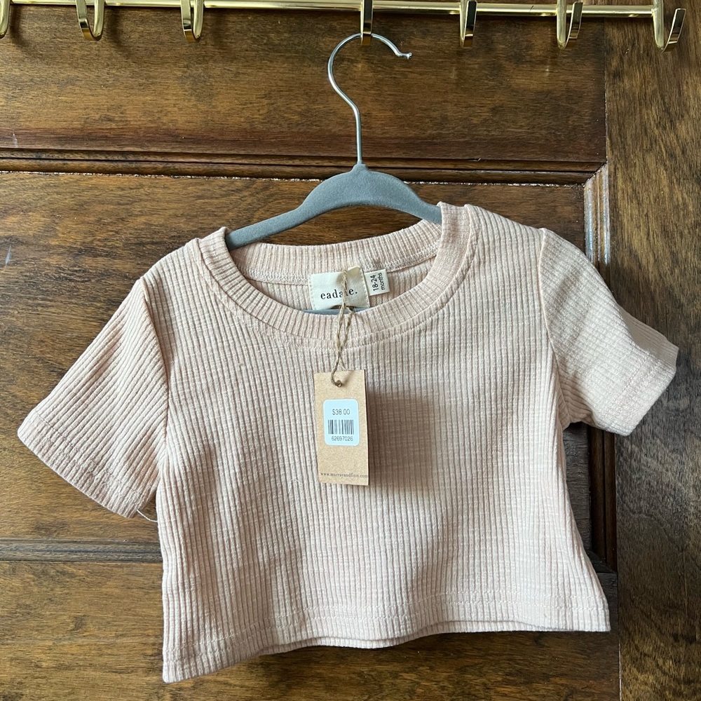 Eadaie | Kids Ribbed Beige (Pink hue) Crop Top (18-24 months) NWT